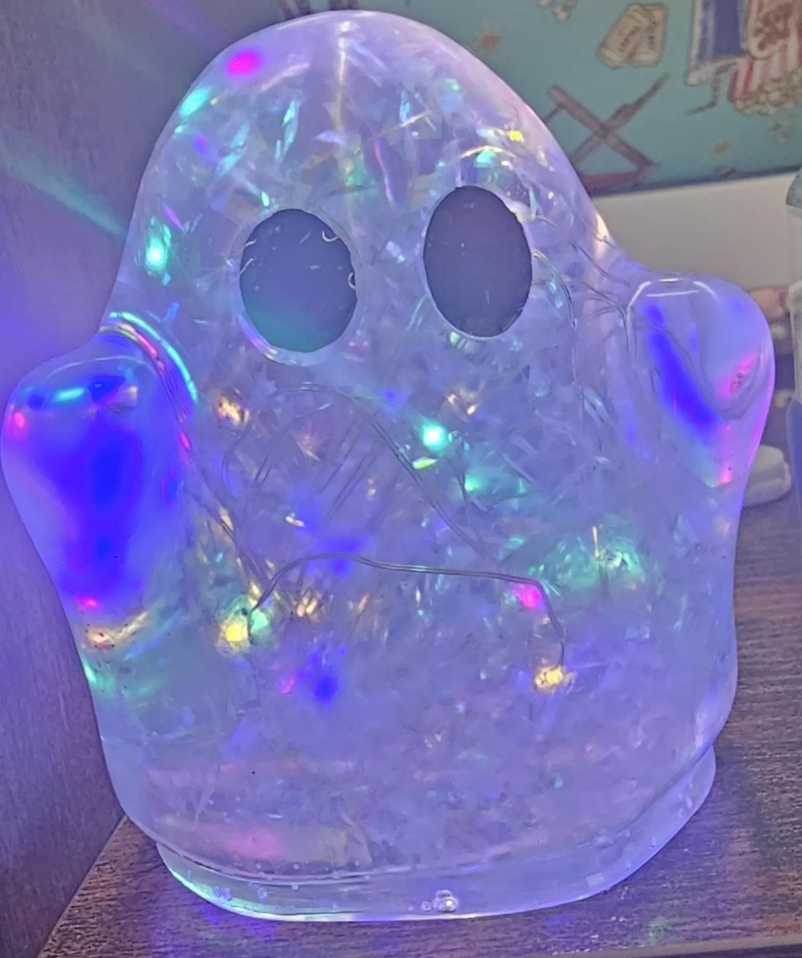 Multicolor Light-Up Ghost | Handmade Resin Ghost Night Light