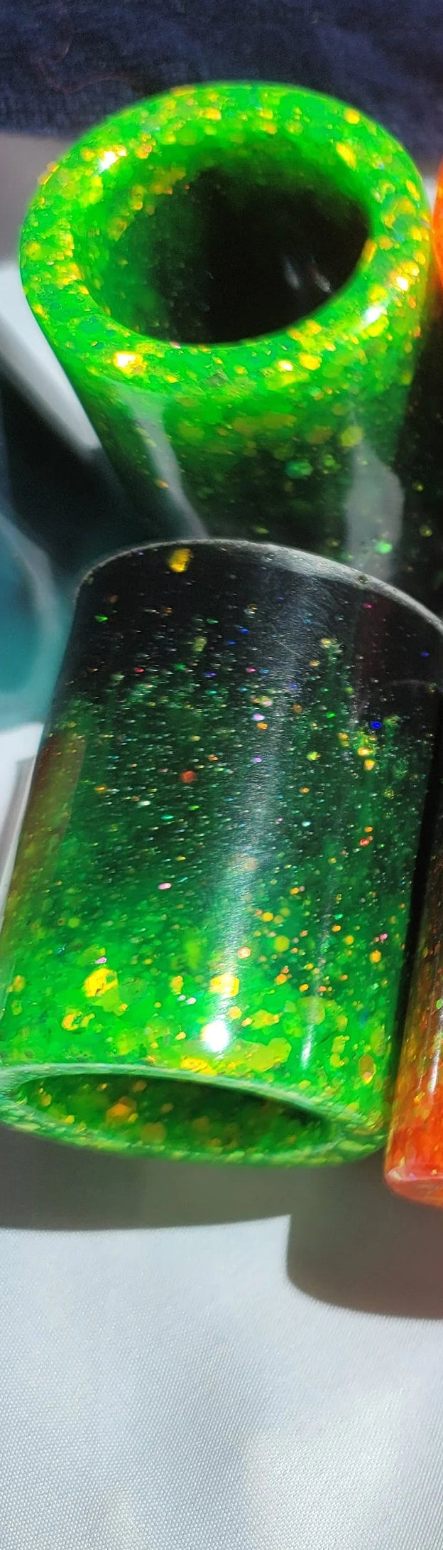 Neon Green/Black Mini Resin Pot | Succulent Planter & Altar Offering Vessel