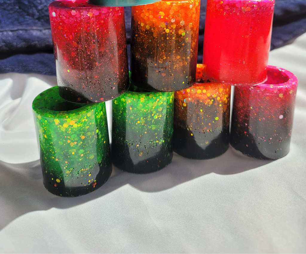 Neon Green/Black Mini Resin Pot | Succulent Planter & Altar Offering Vessel