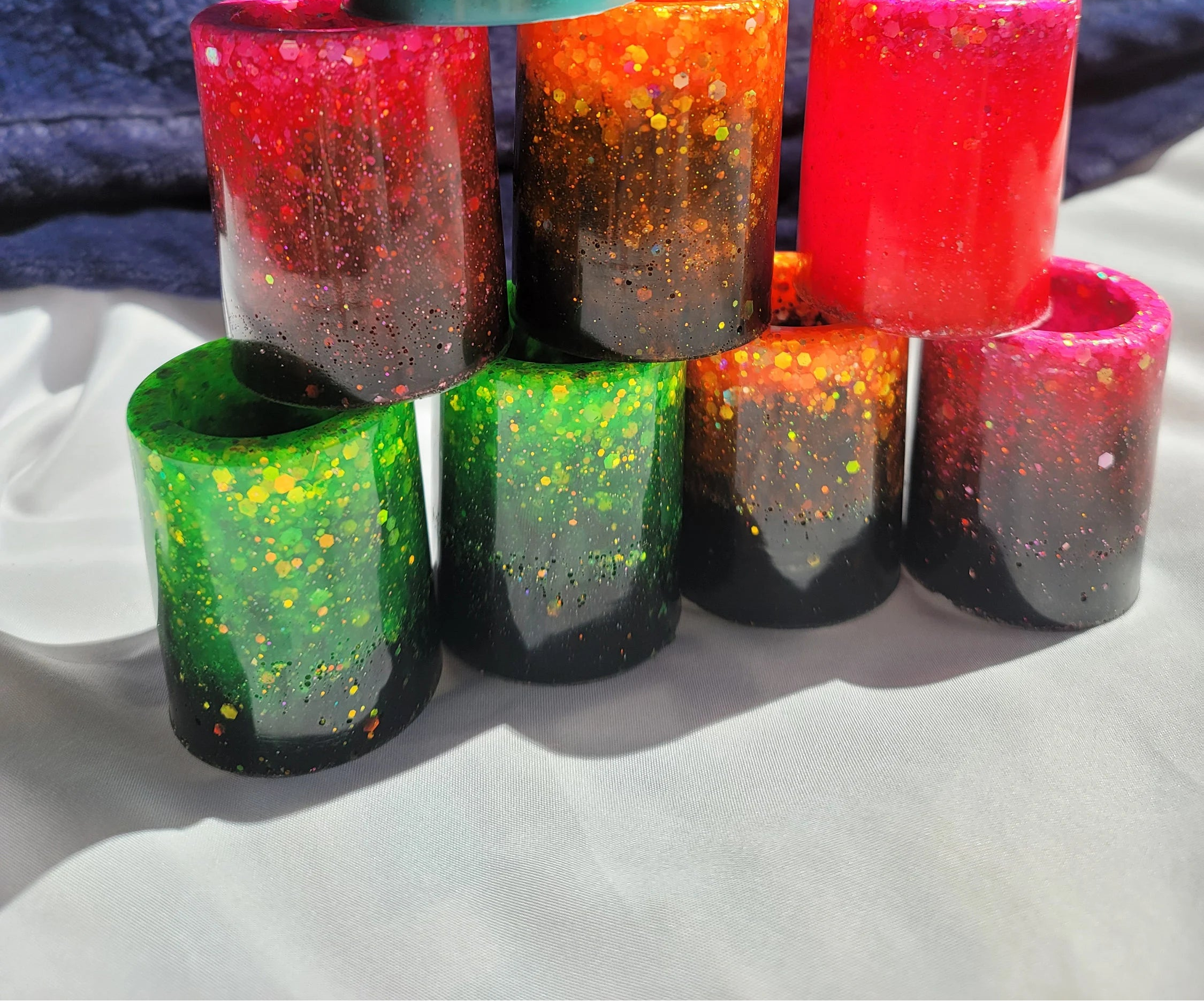 Neon Green/Black Mini Resin Pot | Succulent Planter & Altar Offering Vessel