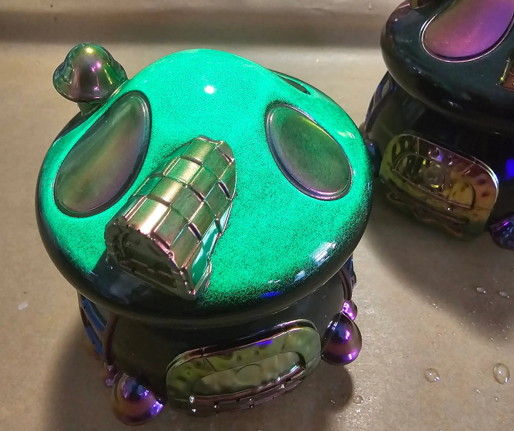 Haunted Mushroom House Jar | UV Glow Resin Halloween Decor