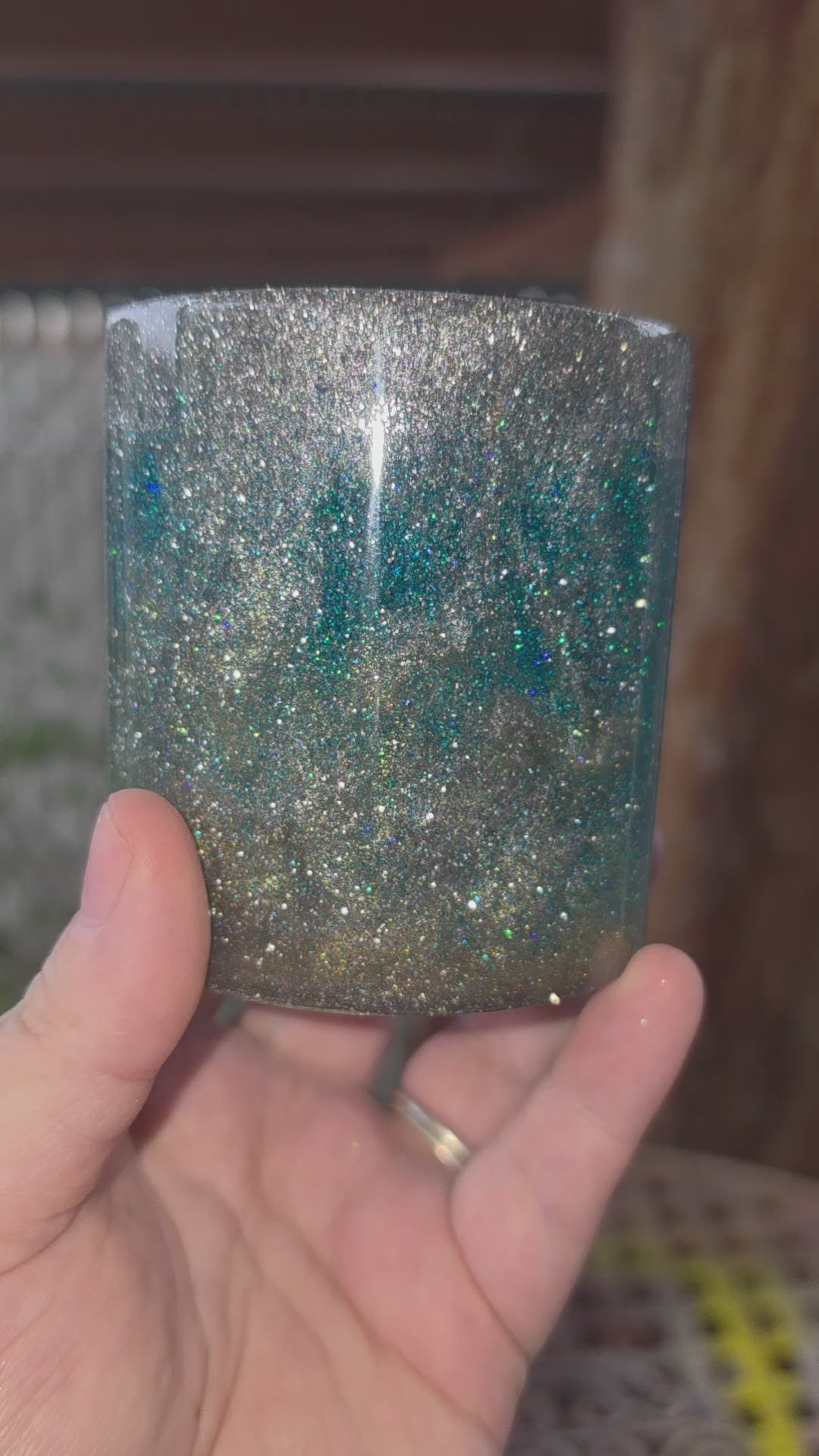 Northern Lights Cup | Teal & Silver Sparkle