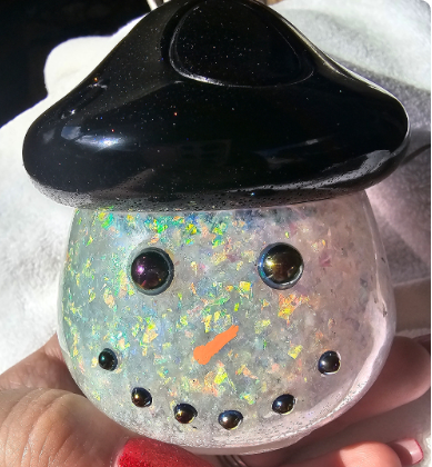 Snowman Mushroom Jar | Handmade Resin Holiday Decor