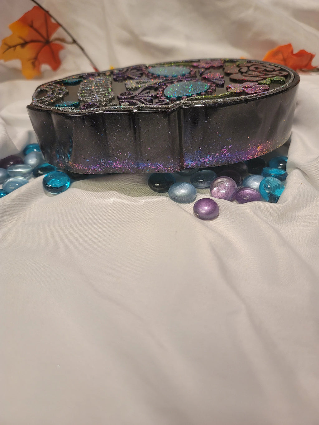 Sugar Skull Trinket Box | Handmade Resin Day of the Dead Decor